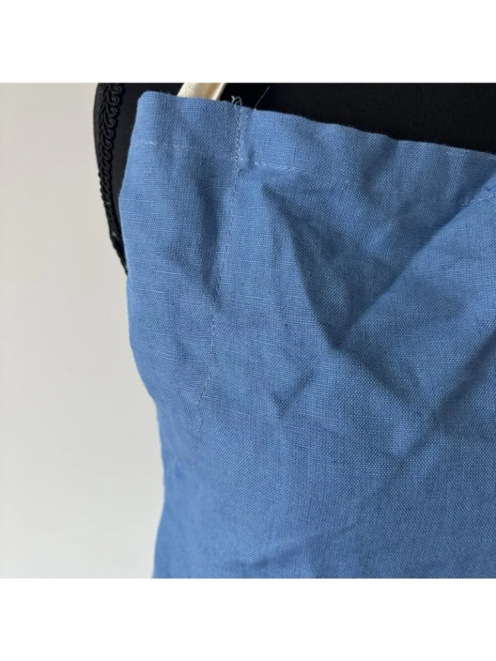 100% Linen Apron Made In India Blue Pockets ONE SIZE FITS MOST Farm Cottage NWT‎